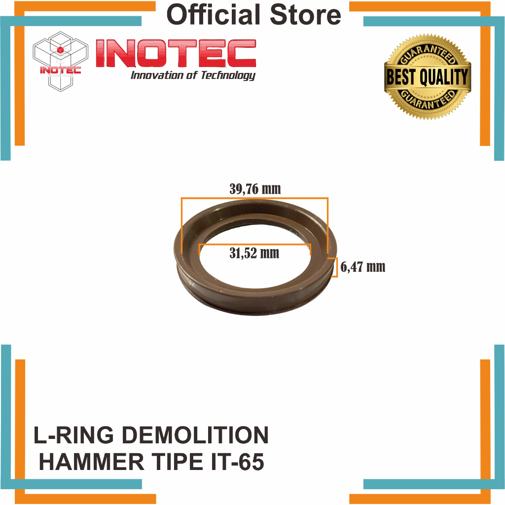 L RING / KARET / SEAL PISTON BOR BOBOK JACK HAMMER 65 INOTEC