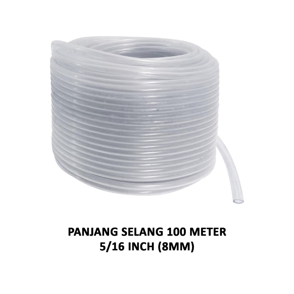 EELIC SEA-T5/16INCH 100METER Selang Transparan Bening Waterpass Diameter Selang 5/16 Inch Multifungs