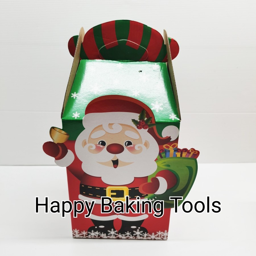 Box christmas packaging kue dus corrugated tebal motif santa dus natal kue hamper cookies natal sant
