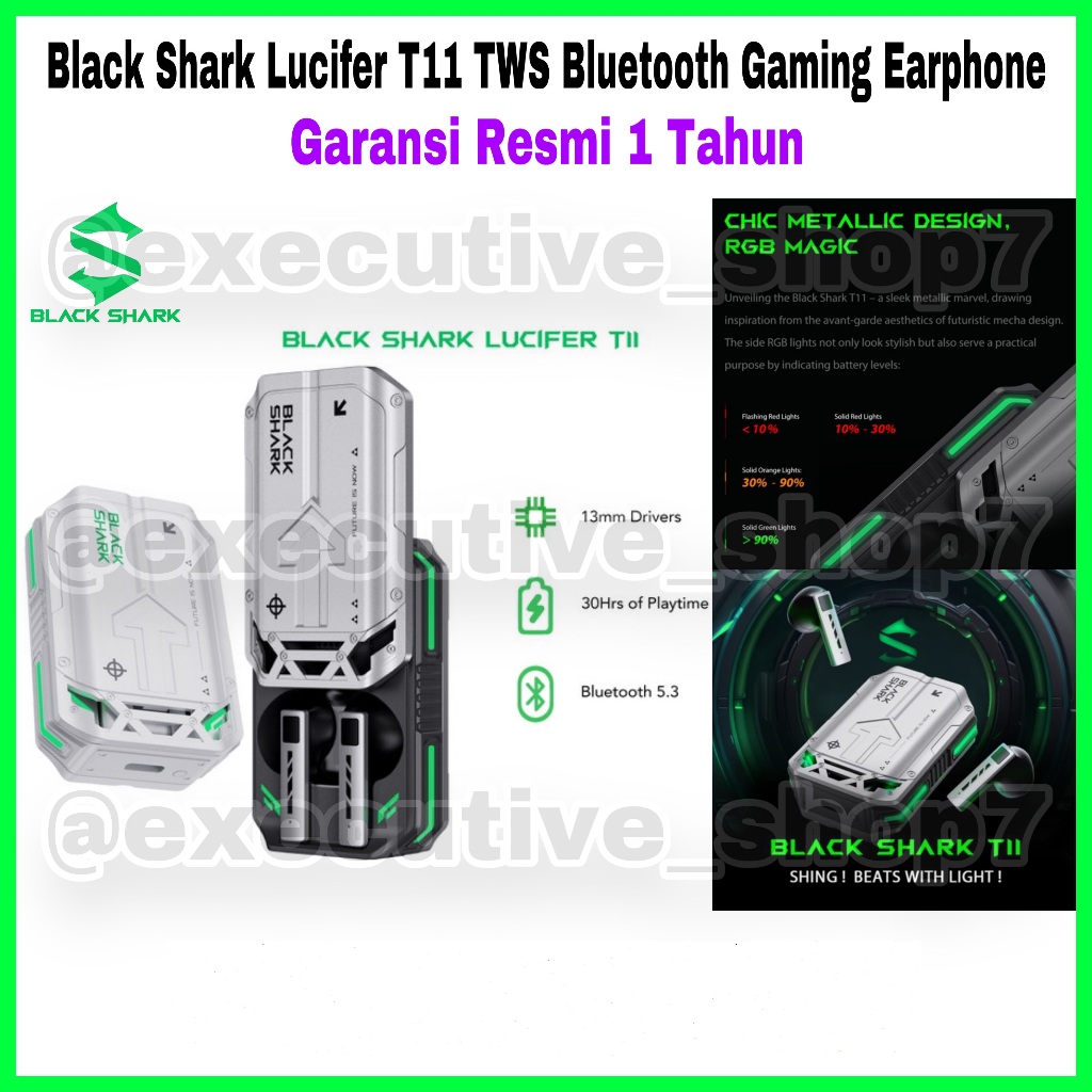 Black Shark Lucifer T11 TWS Bluetooth Gaming Earphone - Garansi Resmi 1 Tahun