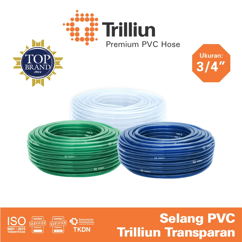 Selang Air PVC Trilliun Transparan 3/4" Inch - 50 Meter