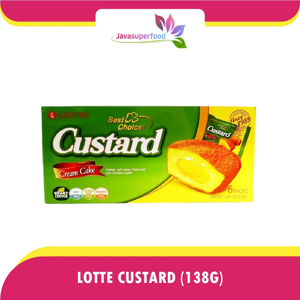 

Lotte Cream Cake Isi Custard 138g - Custard Korean Cakes