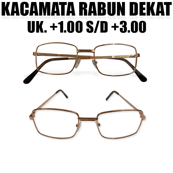 Kacamata Baca Frame Besi Warna Gold Untuk Baca Jarak Dekat Pria dan Wanita Ukuran ( +1.00 s.d +3.00 