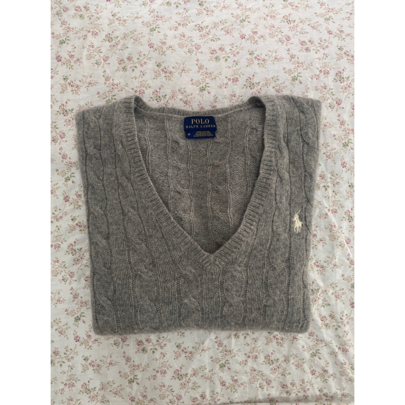 Polo Ralph Lauren Cable Knit Wool-Cashmere V-Neck Jumper