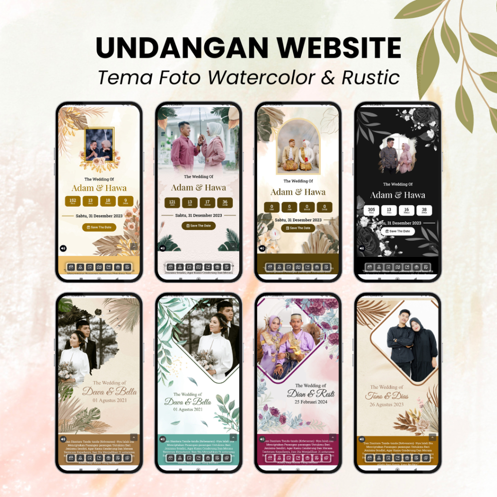Undangan Website Pernikahan Rustic | Tema Foto | Undangan Online Digital Web