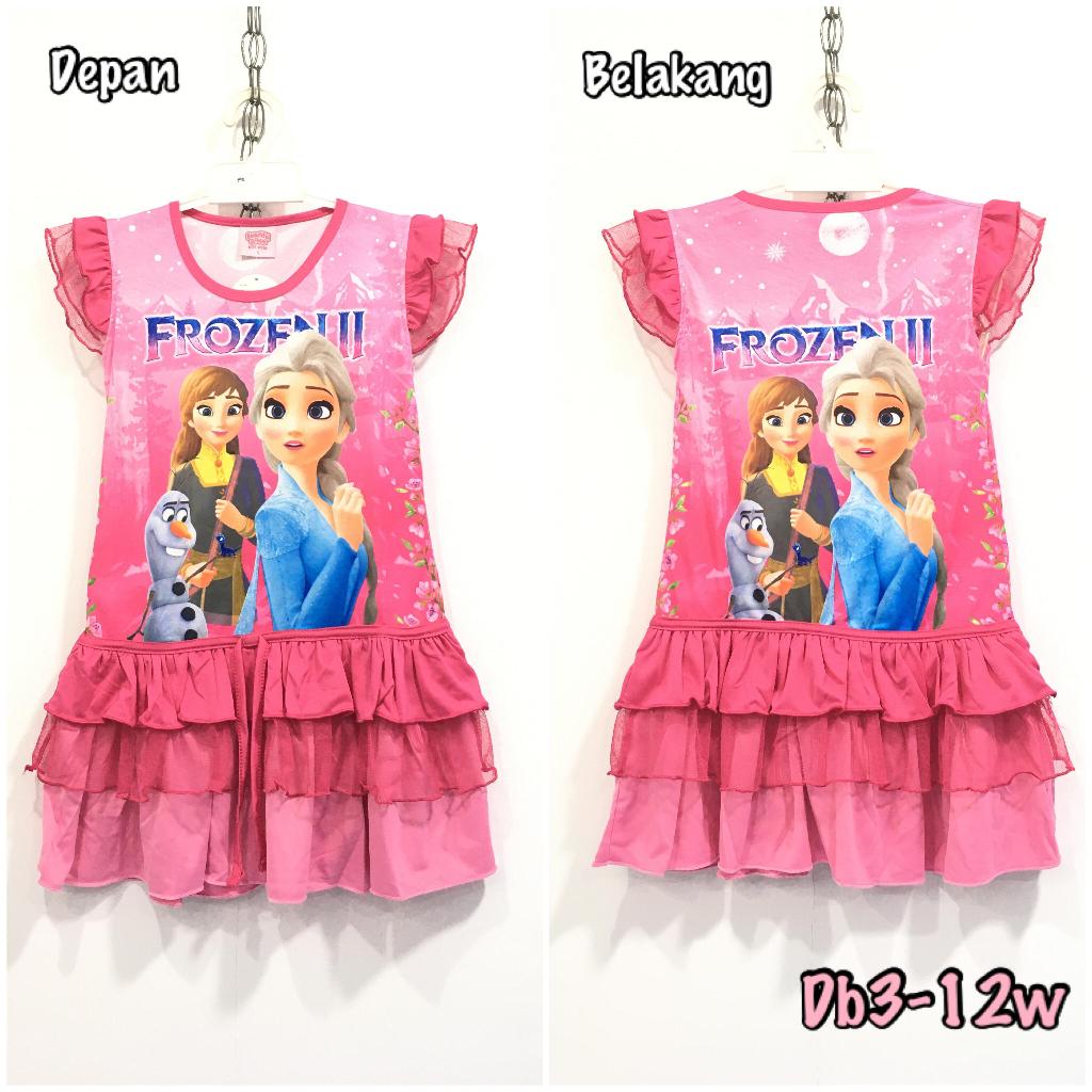 Dress Frozen / Daster Frozen / Dress Anak Frozen usia 4-7th / DB / DCK / DES - Daster Terusan Gaun G