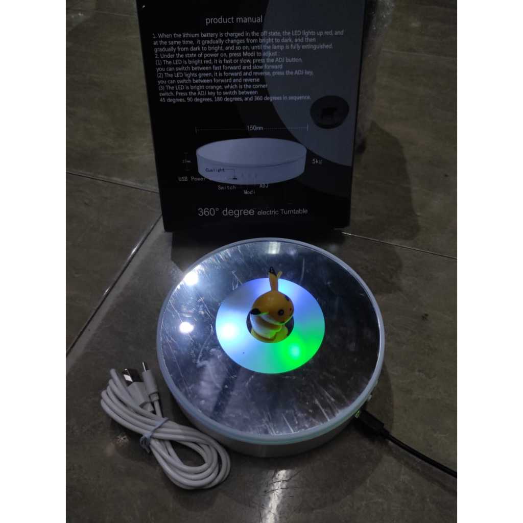 Stand Display Putar / Tatakan Figure Rotating Display Diameter 15 cm LED