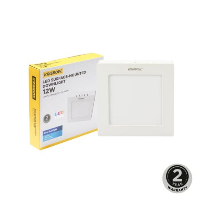 Krisbow Lampu Downlight Persegi Outbow Led 12 Watt Cool Daylight