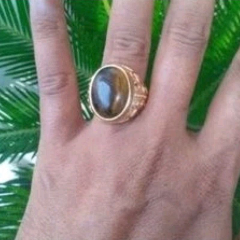 cincin batu bulu macan lodaya natural sepah tiger eye