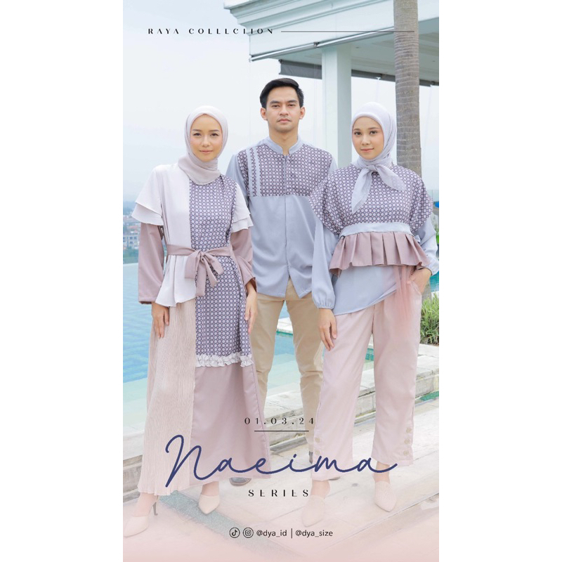 HASYA DRESS | NAEIMA SERIES RAYA BY DYA ID | Pakaian Lebaran Keluarga Tunik Dress Koko Anak dan Dewa