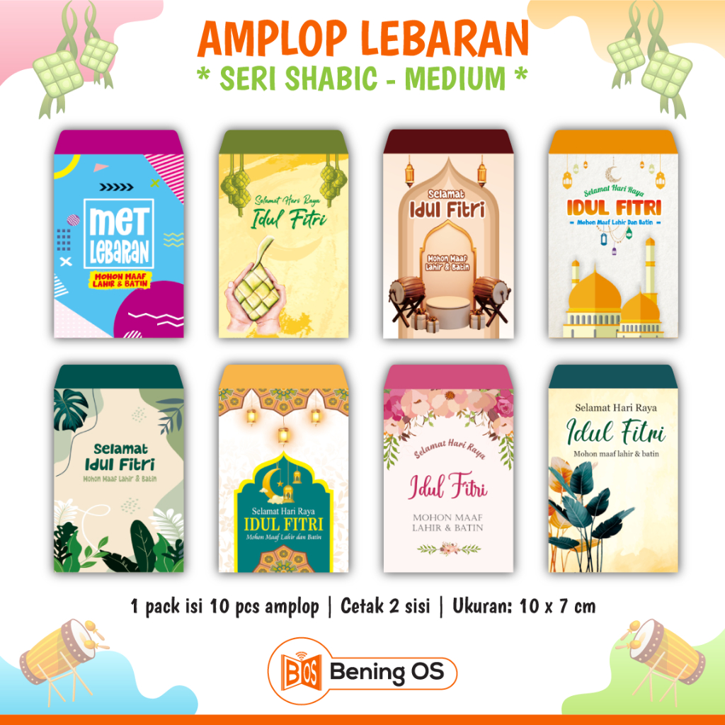 

Isi 10 Pcs Amplop Lebaran Angpao - Medium Shabic