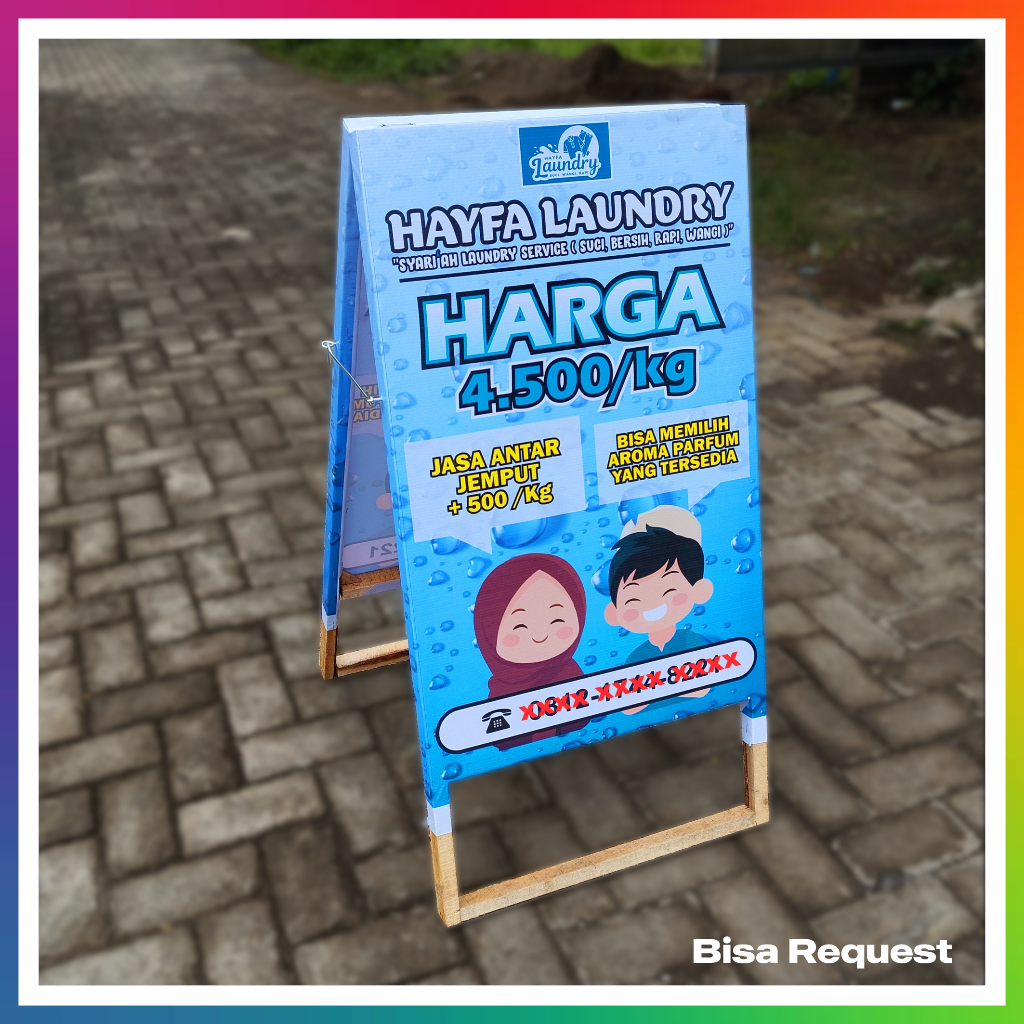 Standing Banner Kayu Laundry
