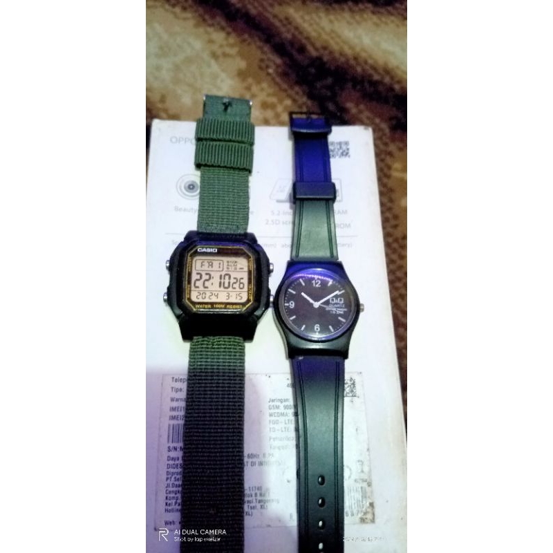 Casio w 800 fungsi normal semua,tali kanvas,wr aman,lecet pemakain wajarQ&Q original fungsi normal,t