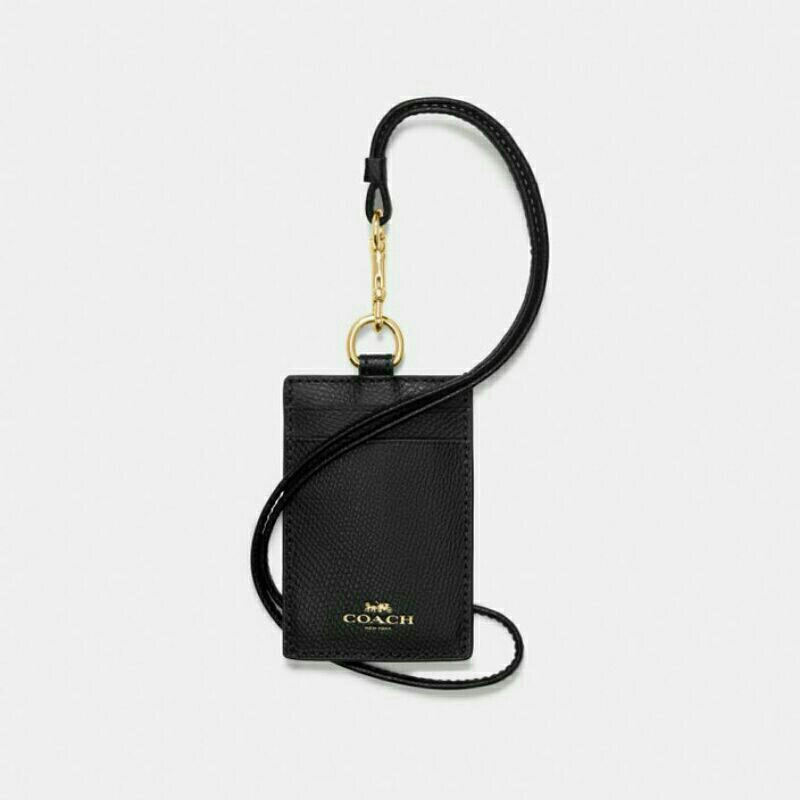 

ID lanyard black leather