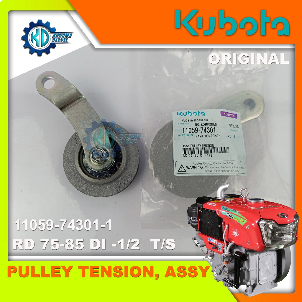 Pulley Tension Assy RD 75-85 DI -1/2 - TENSION PULLEY V BELT DIESEL KUBTA - PENEGANG KARET - ORIGINA