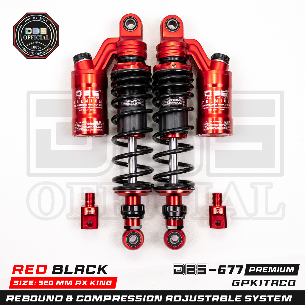 DBS 677 Series Shock Belakang Motor Bebek Rx King Tiger Supra W175 Megapro GL pro Win 320mm