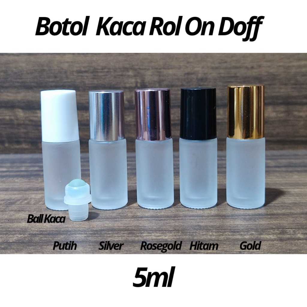 Botol Roll On 5ml Kaca Doff Botol Minyak Oles Dof Botol Minyak angin Botol Roller Skincare Bola/Roll