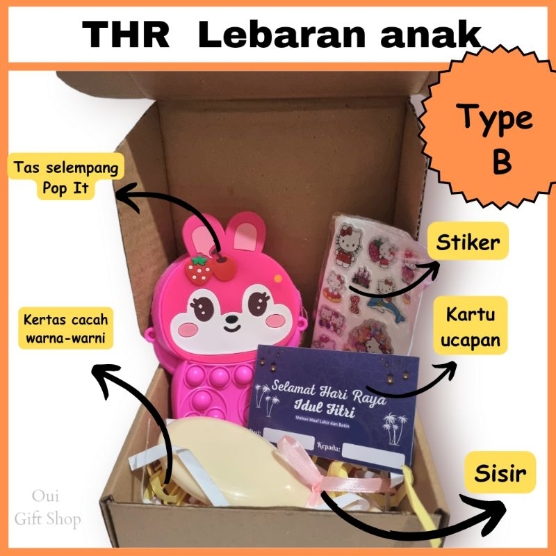

Hampers Lebaran / Hampers Lebaran Idul Fitri THR Anak / Hampers Anak Perempuan / Kado Anak Perempuan / Tas Pop IT / Tas Selempang Anak