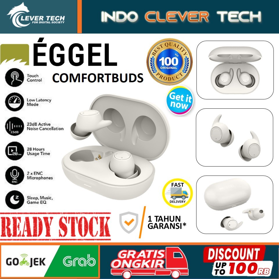 Eggel ComfortBuds S Sleep + TWS Bluetooth Earphone with ANC, ENC, Gamin