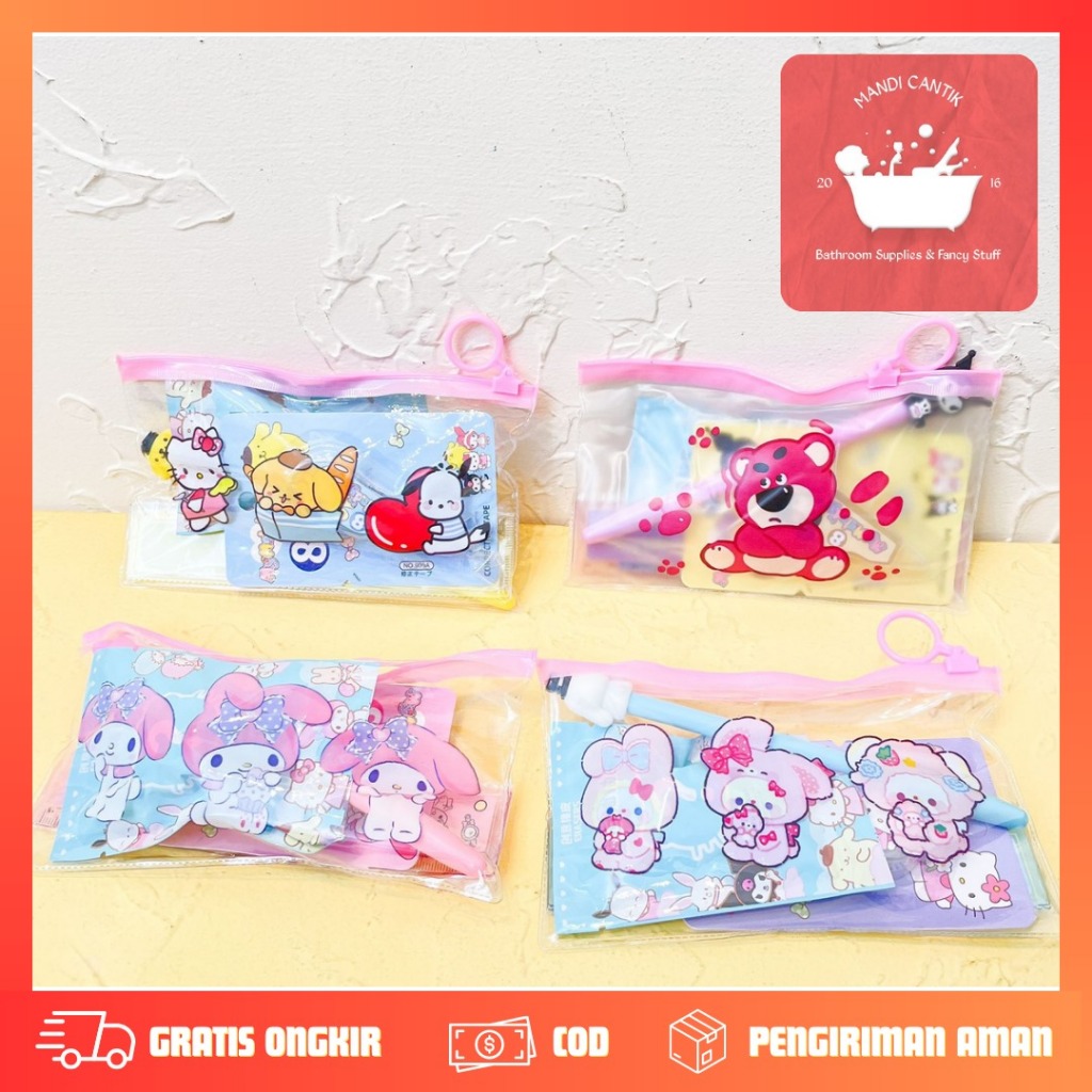 

paket pouch viral SANRIO super murah terjangkau dibawah 9k isi lengkap bisa pilih model cinamorol kuromi melody COD