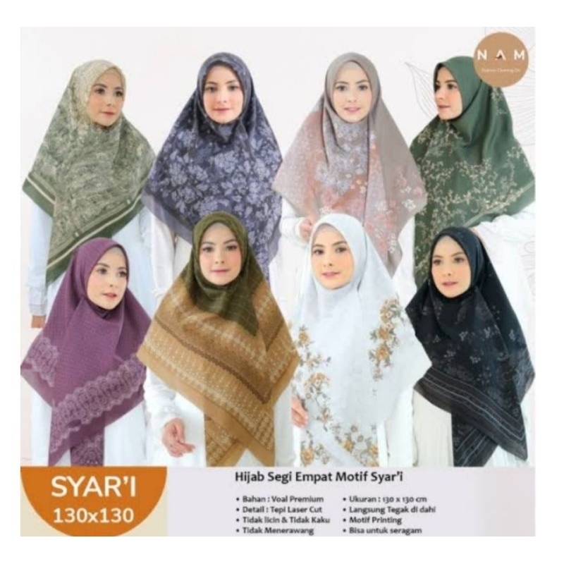 jilbab syar'i bermotif