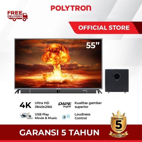 LED POLYTRON PLD 55BU8850 / POLYTRON LED TV 4K UHD CINEMAX SOUNDBAR PLD 55BU8850 [55 INCH]