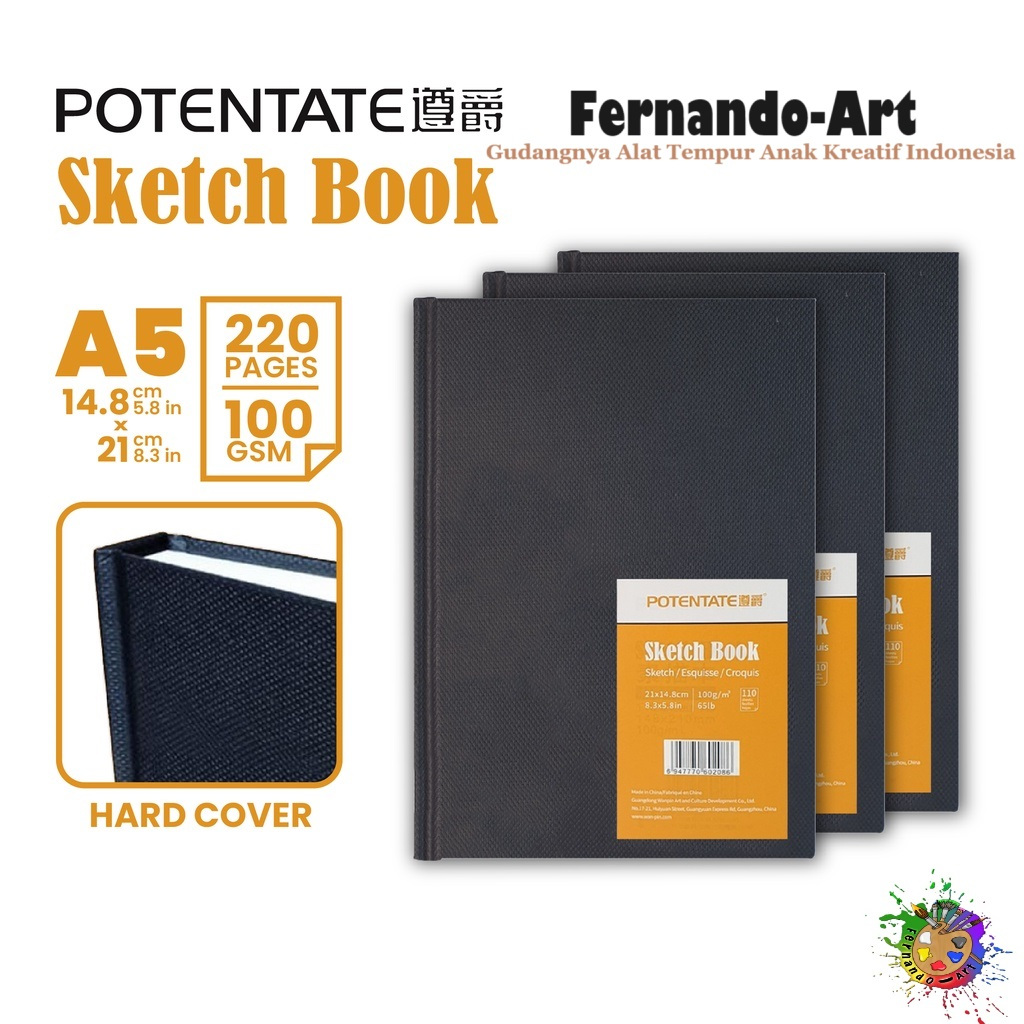 

Buku Sketsa Potentate Hard Cover A5 Stitch Bound Sketchbook