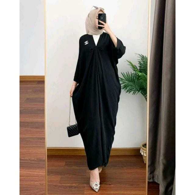 KAFTAN POLOS WANITA SATIN MAXMARA ELEGANT / KAFTAN POLOS SATIN SILK PREMIUM / KAFTAN LEBARAN SATIN P
