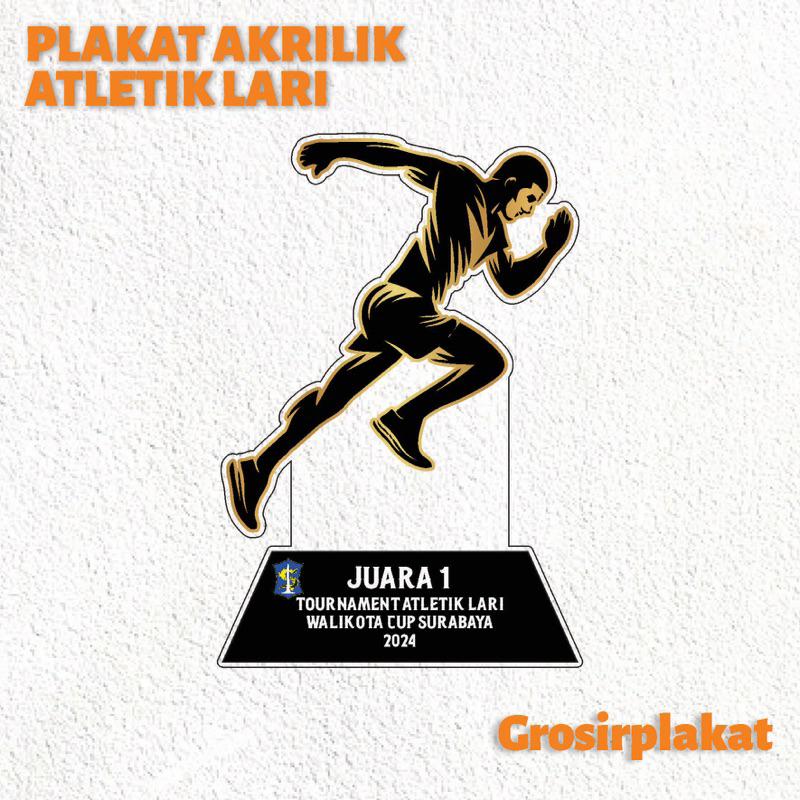 Piala Lomba Lari Piala Lomba Atletik Plakat Lari Plakat Lomba Lari Akrilik Custom