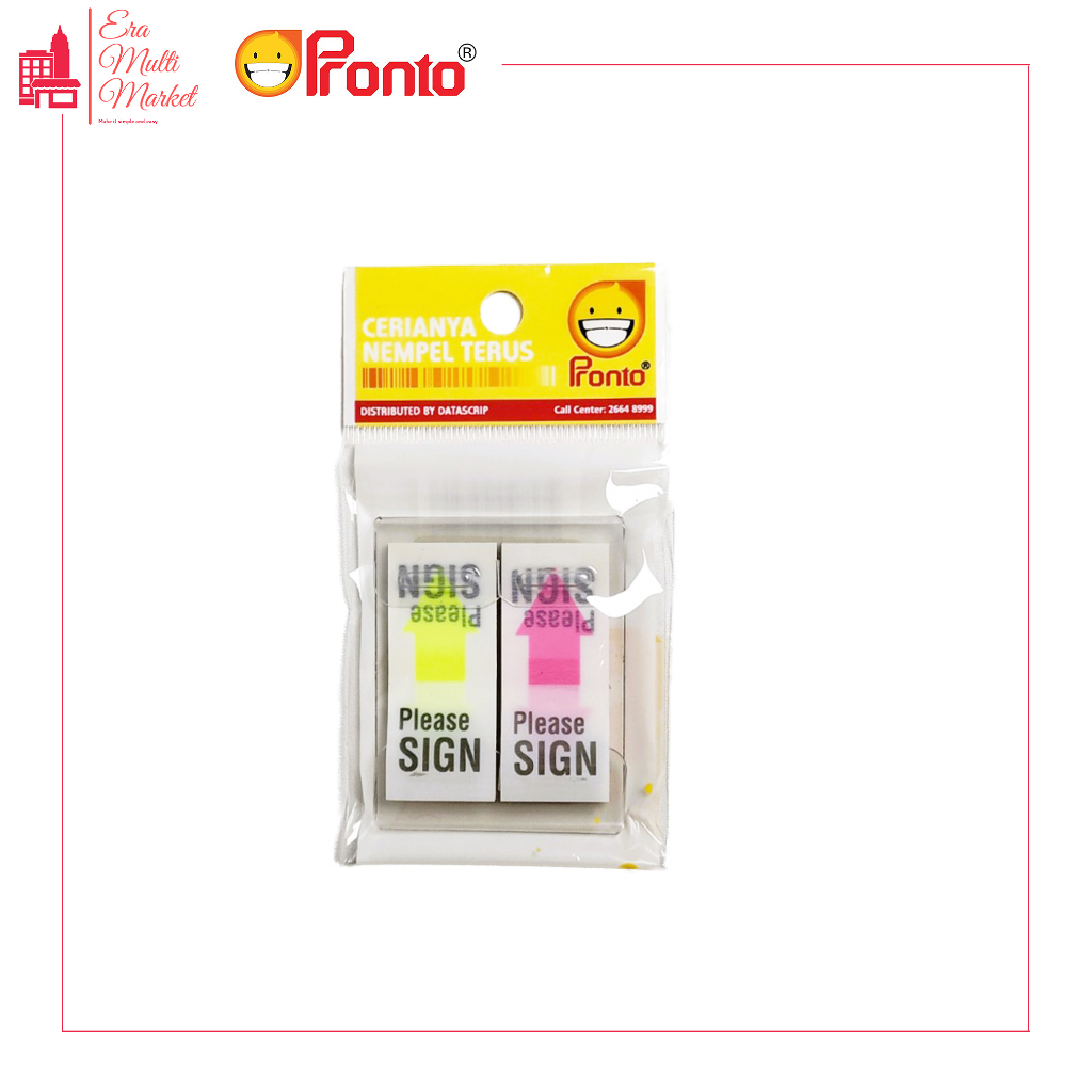 

Sticknotes Sign Here Pronto 2 Warna Sticknotes Indexer Z type / Penanda Tandatangan