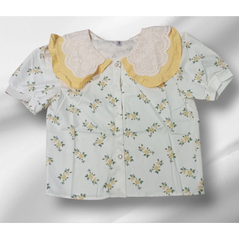 baju motif bunga bkk kerah sailor/Baju Wanita kerah sailor