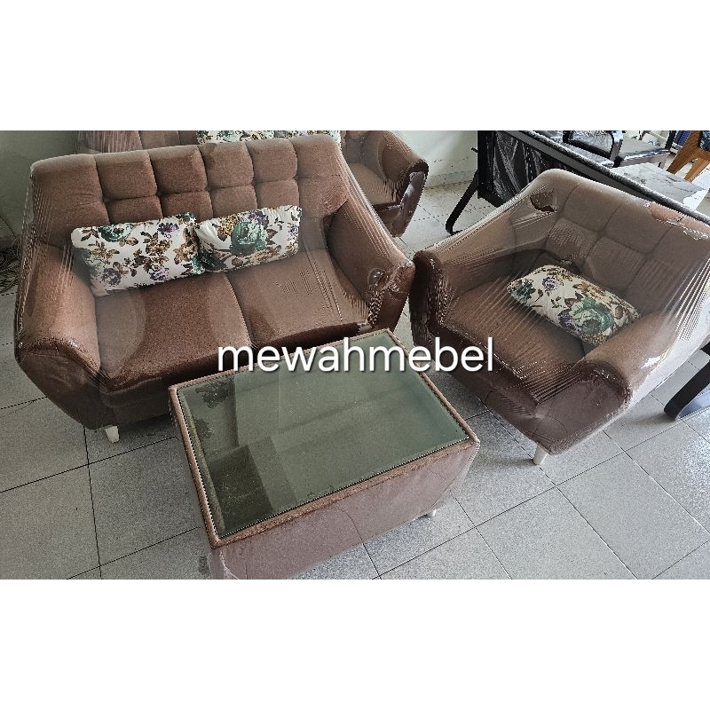 sofa retro gratis meja / sofa minimalis gratis meja / sofa tamu