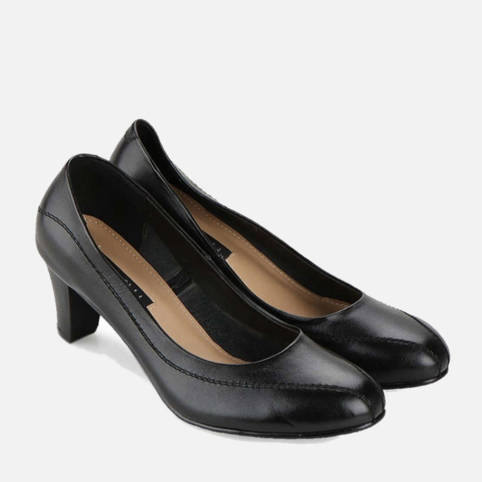 Guin Casalini Sepatu Formal Wanita Pump Kulit Hak Black G-6805