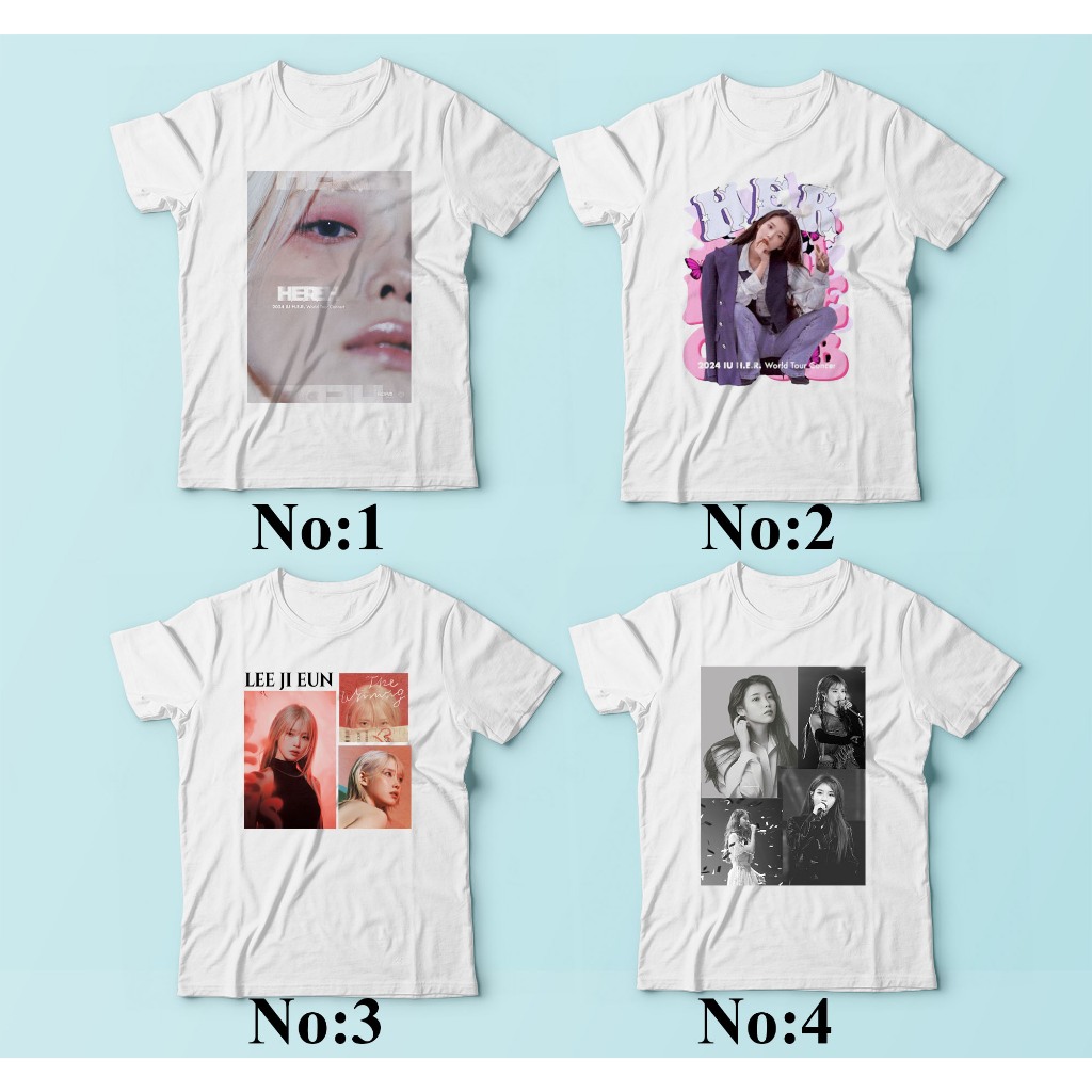 SHIRT KAOS IU HER CONCERT WORLD TOUR 2024 BAJU NOBAR KONSER H.E.R LEE JI EUN KPOP IDOL OUTFIT UAENA 