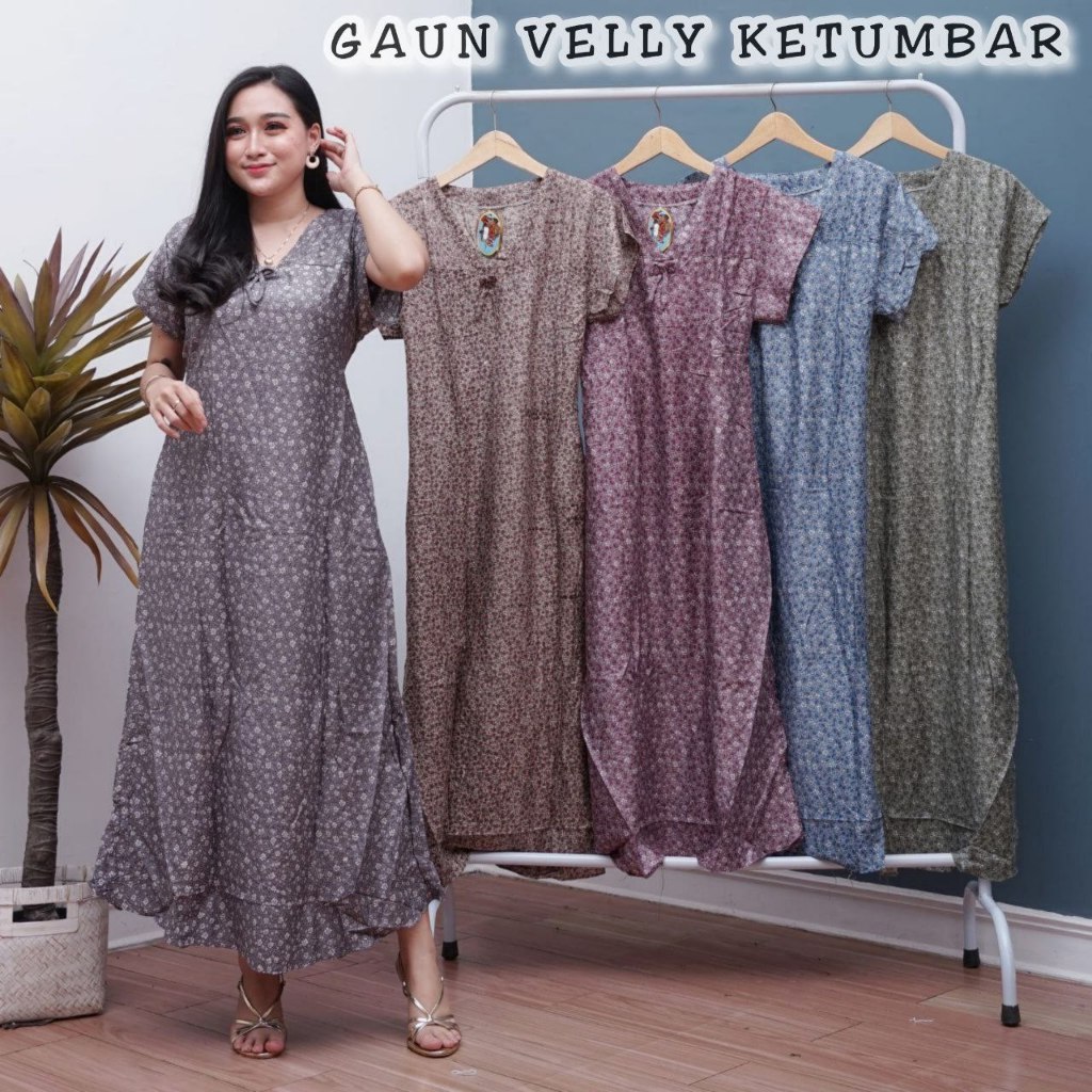Dress panjang semata kaki velly tulip veli lengan pendek daster kekinian