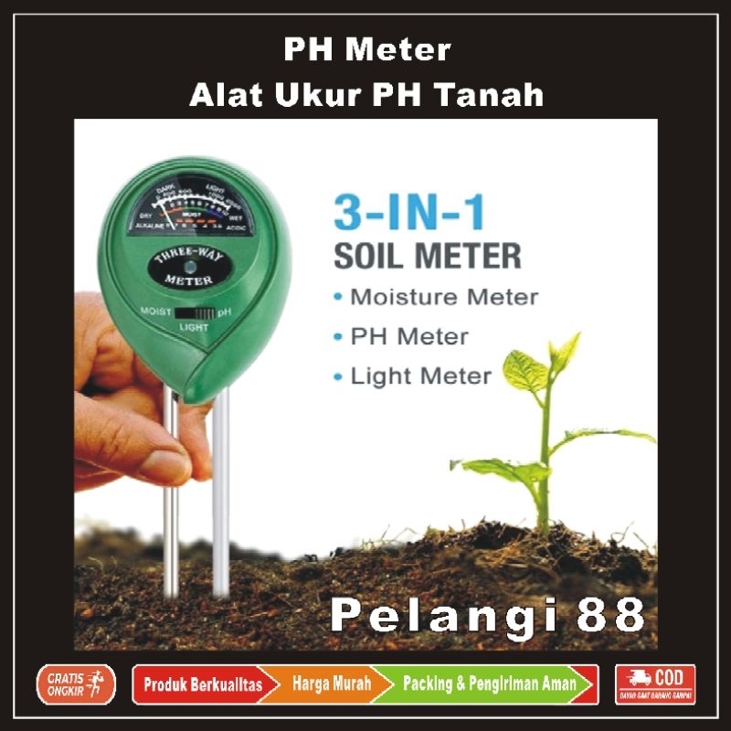PH Meter , PH Test 3in1 , TDS Meter , Alat Ukur PH Air , Alat Ukur PH Tanah