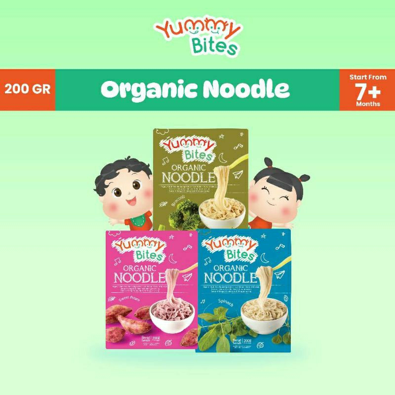 

Yummy Bites - Organic Noodle 80g & 200g | Mie MPASI