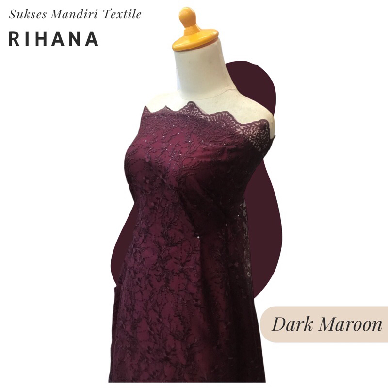 [RIHANA] Brokat Tulle warna Black, Army, Dark Maroon, Milo, Sage Silver | Harga ½ meter = 50 cm (Bah
