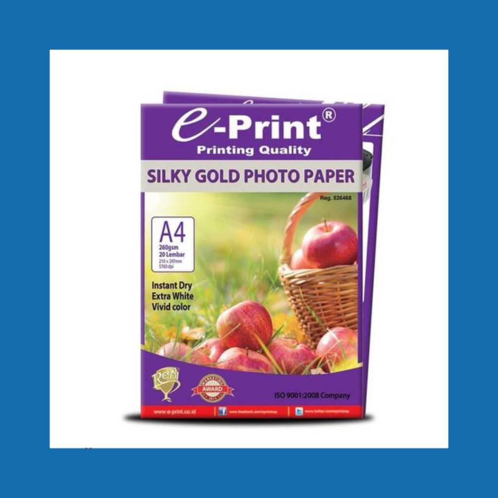 

KERTAS FOTO E-PRINT SILKY GOLD A4 260GSM