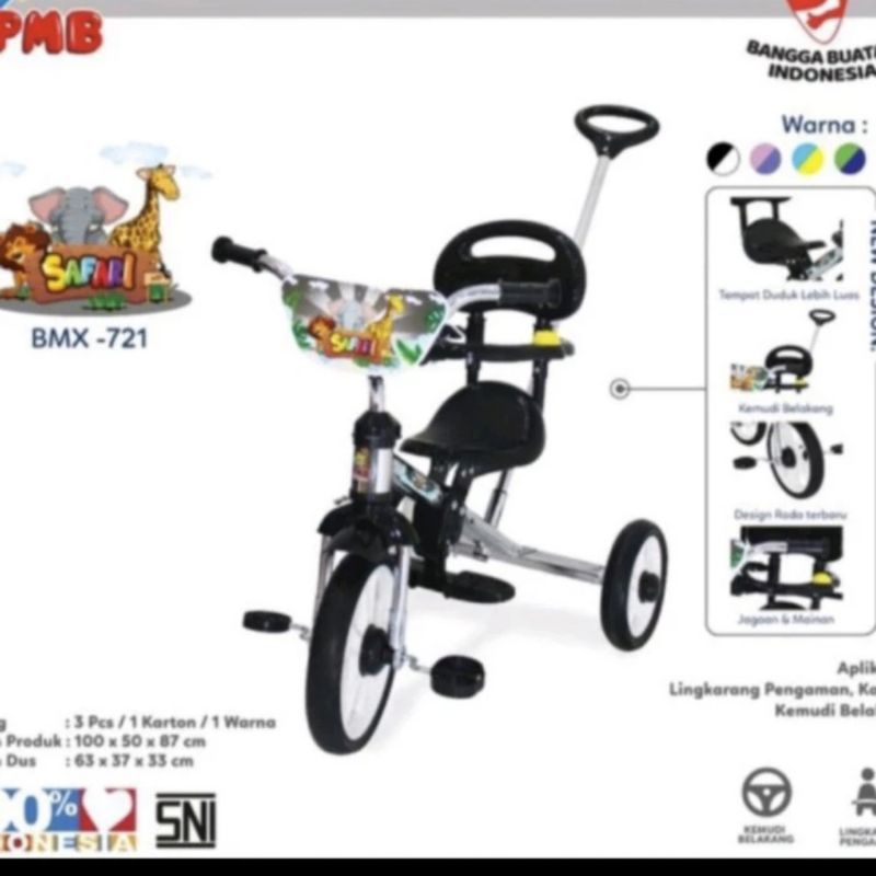 sepeda anak roda tiga safari 721 cp