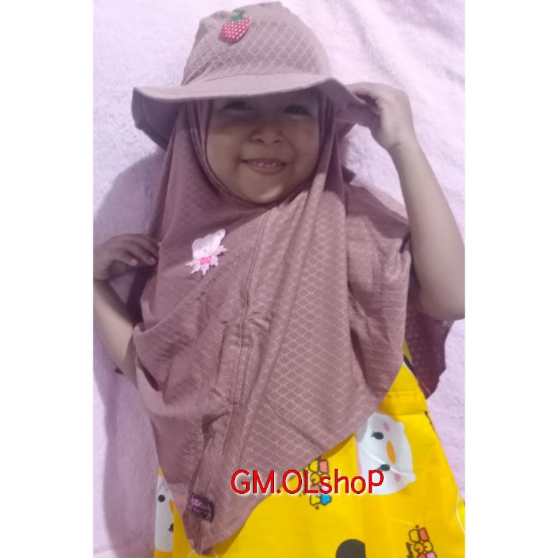 Hijab Topi Anak (bisa dilepas) Jilbab Modis Jersey Strada Premium