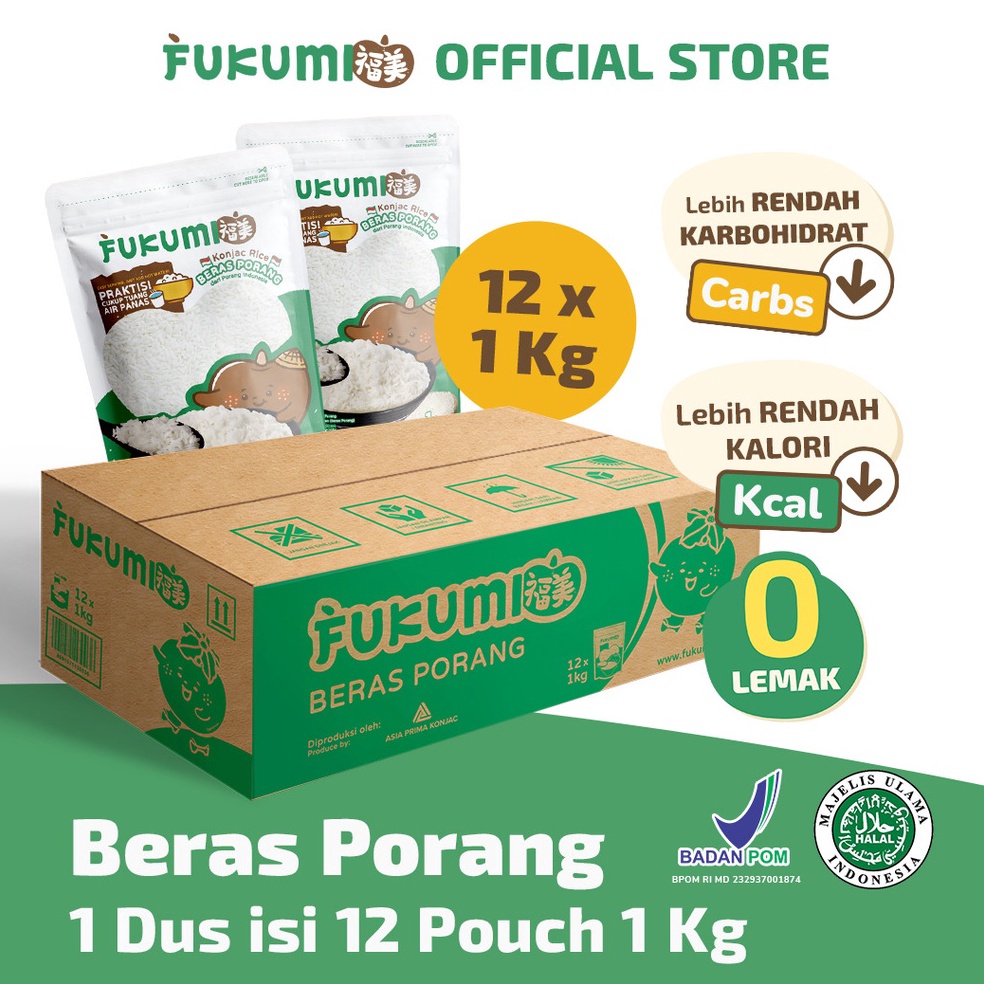 

UGD192 Jangan Sampai Kehabisan FUKUMI BERAS PORANG 1 CARTON ISI 12 POUCH 1KG