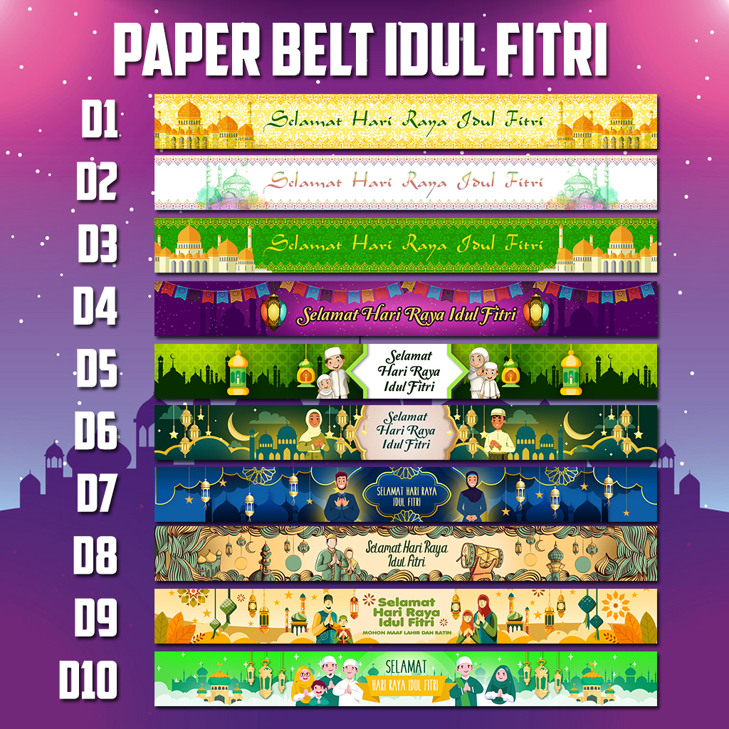

Paper Belt Idul Fitri / Lebaran Ukuran 46 x 5 cm