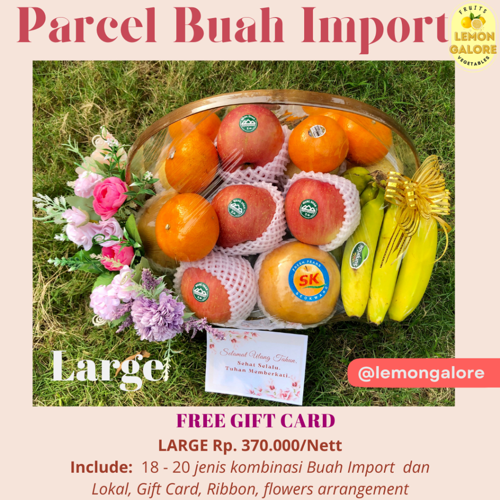

PARCEL BUAH IMPORT/FRUITS PARCEL/HADIAH ULTAH/GIFT ORANG SAKIT /FREE UCAPAN