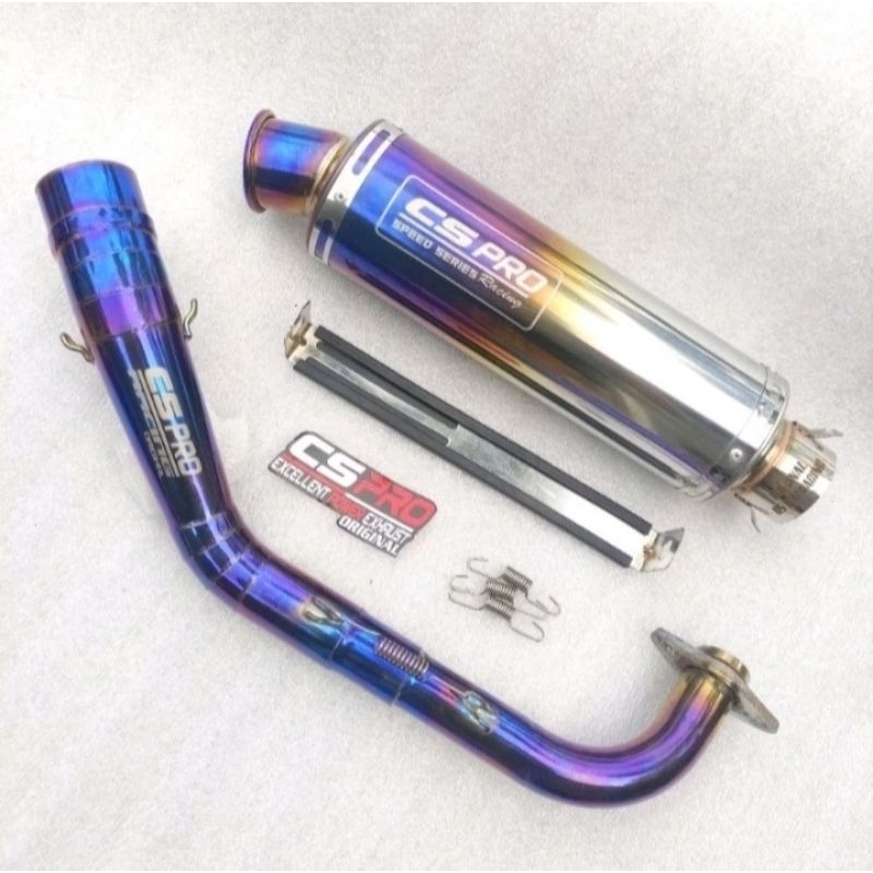 Knalpot Cs Pro Suara Bass Bulat 1set Vario 125/150 Nmax old/new Aerox old/new Pcx160 Beat lama/new