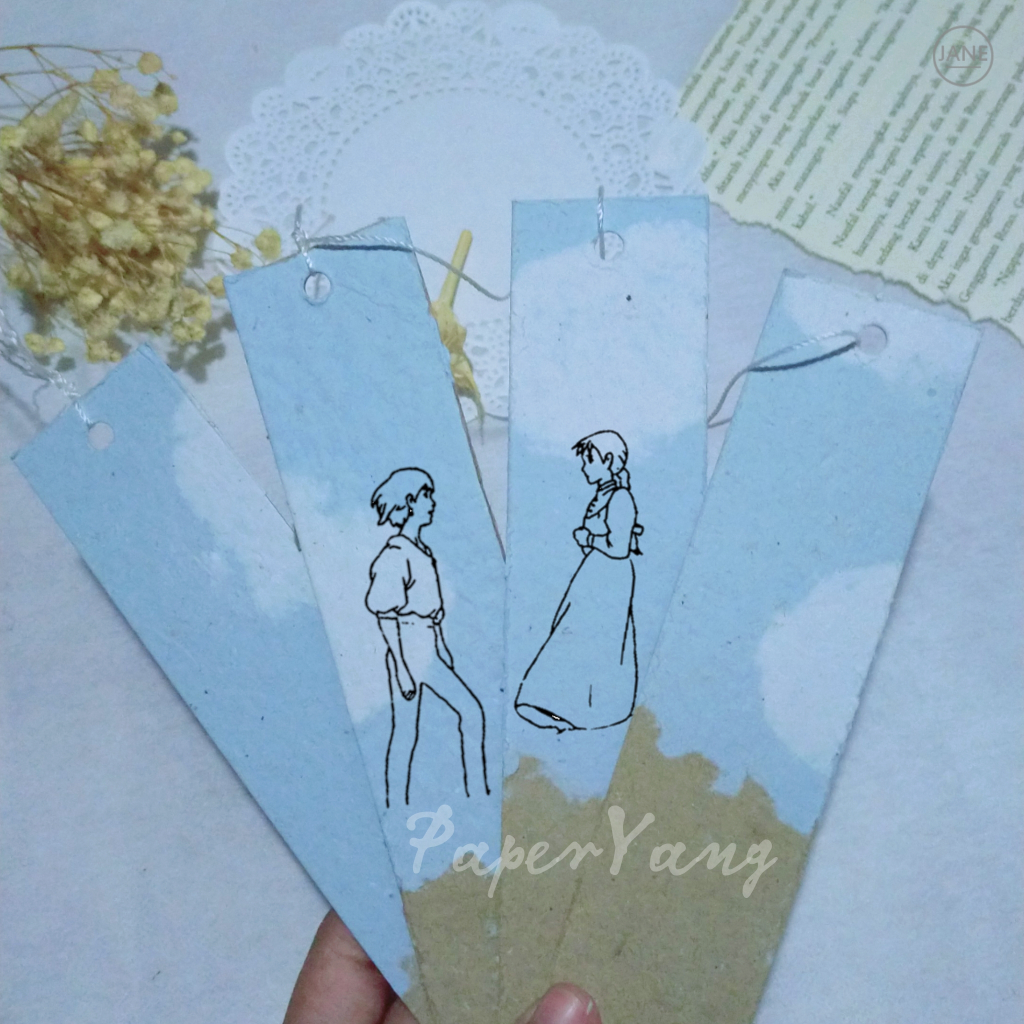 

Pembatas Buku ala GHIBLI | Pembatas Buku dari Kertas Daur Ulang | Pembatas Buku Aestethic | Bookmark ecofriendly | pembatas buku vintage | pembatas buku unik | kertas daur ulang | paperyang
