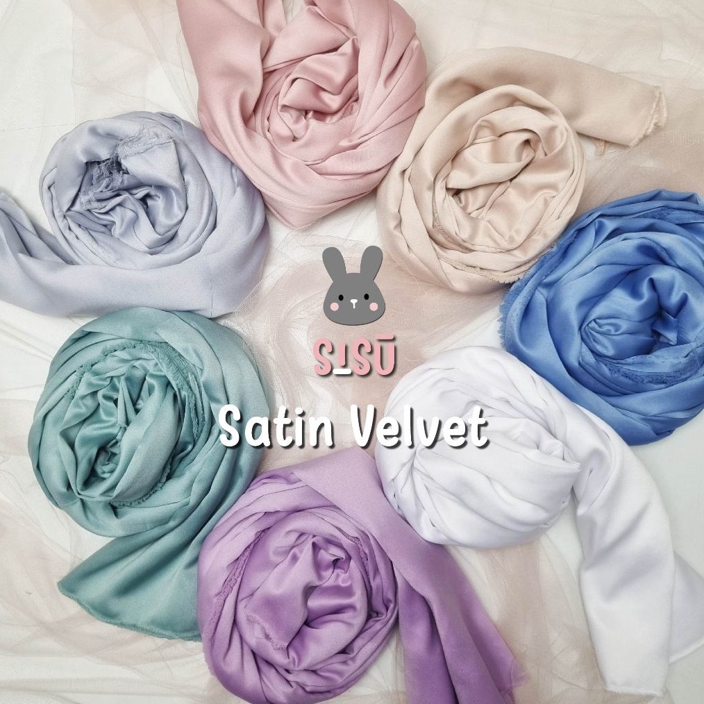 Super Promo 1 Meter Kain Satin Sutra Velvet Bahan Dress Bridesmaid Kebaya Furing Hijab Warna Sage Gr