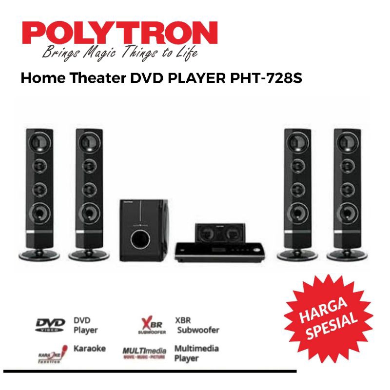 POLYTRON Home Theater 5.1CH DVD PLAYER XBR SUBWOOFER - PHT 728S