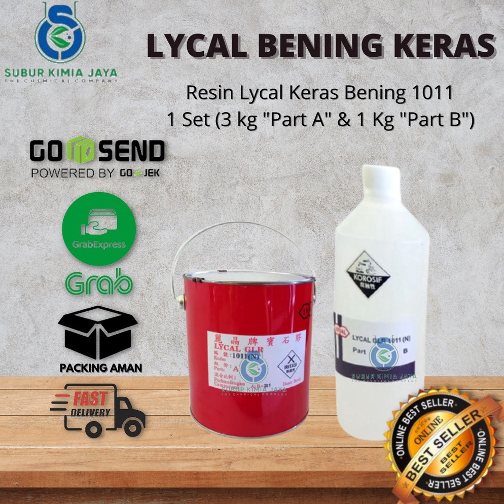 WXI599 99 BRANDS FESTIVAL Resin Lycal 111  Resin Bening Keras 1 set kaleng 4 kg