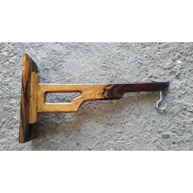 Gantungan dinding kayu sangkar burung / gantungan sangkar / Gantungan Tempel Dinding Tembok